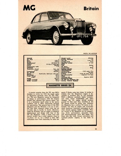 1954 model magnette series - model,