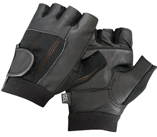 Gym leather gloves - gel, padded