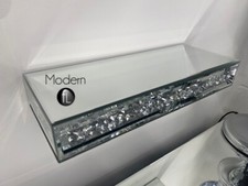 Mirrored Wall Shelf Crushed Diamond Floating SLIGHT DEFECT MARKS 40cm Wide