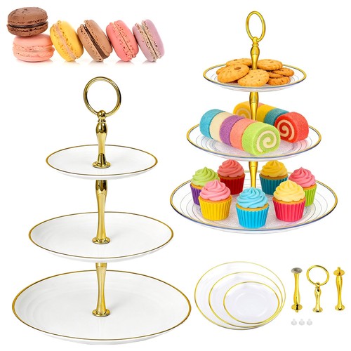 2pcs tier cake - stand, white
