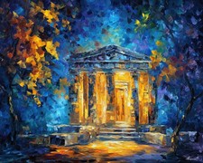 Leonid Afremov LOST TEMPLE Oil