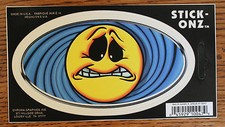 New Awkward Afraid Smiley Face Car Decal Window Bumper Sticker Smile Scared Blue