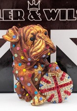 Vintage Boxed Signed Butler & Wilson British Bulldog Dog Pup Union Jack Brooch
