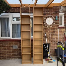 2x IKEA Billy Bookcase with Extension Unit, 237cm x 40 x 28