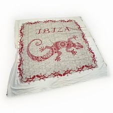 Ibiza Gecko Lizard Large Sofa throw /double Bed Peach Cream with tassels