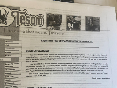 Tesoro royal sabre plus metal - tesoro,
