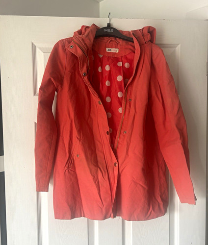 Girls orange hooded parka - h&m,