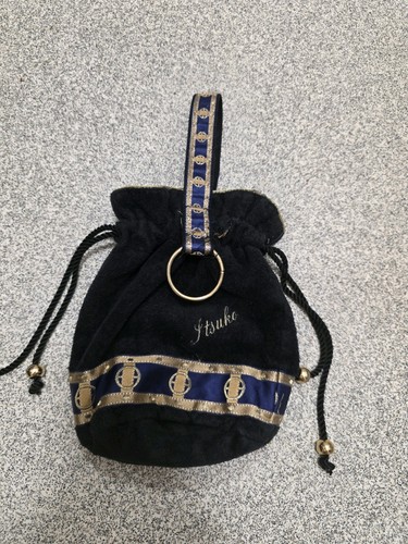Vintage velvet drawstring - drawstring, bag