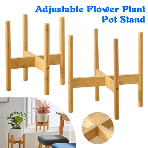 Adjustable bamboo plant stand - bamboo,