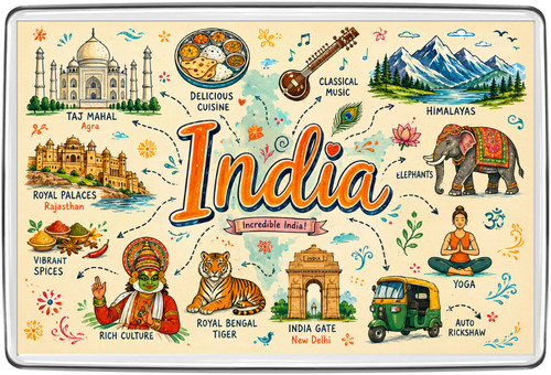 India collage fridge - collage, magnet