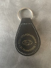 COUPERS HYUNDAI Keyring Key Ring - Vintage Hyundai Black Leather Dealer Key Fob