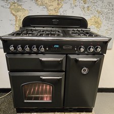 Rangemaster Classic Dual Fuel Range Cooker in Black and Chrome 90cm