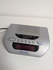 PACIFIC 2 BAND Clock Radio Alarm Battery Or Mains Operated Model PCR308W