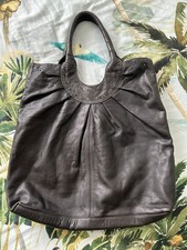 Large 50cm Brown Leather John Rocha double handle Boho Tote Shopper bag Superb