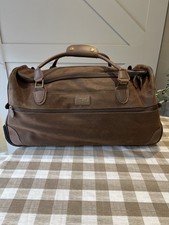 Kangol Small Wheeled Duffle Bag Hold All Brown Leather Look Travel