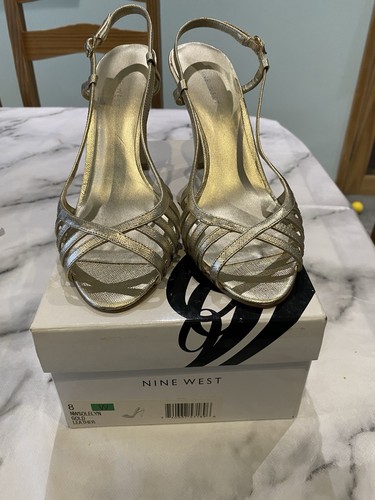 Womens strappy gold nine west - gold,