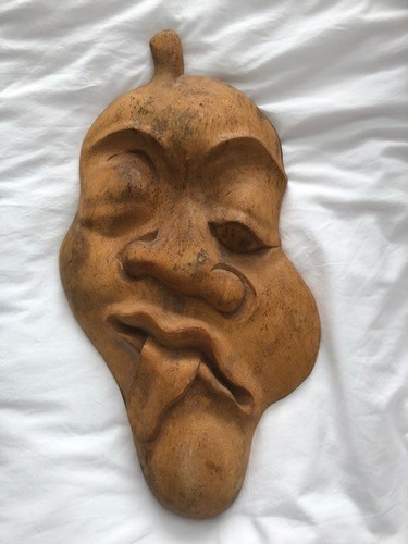 Hand carved wooden scary - wooden, face