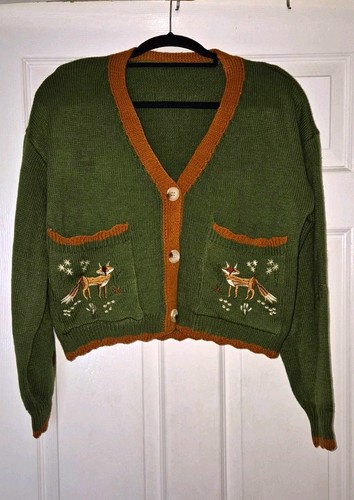 Cute fox acorn embroidered - cute,