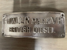 Fowler Mark VF British Diesel Badge ONE ONLY IN BRASS