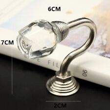 Silver 2X Metal Crystal Wall Tie Back Hooks Home Curtain Holdback Hanger Holder