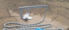 7.5kg bruce style boat anchor 10m Of 8mm Chain Plus 2 Bow Shackles, No Rope