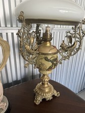 Brass and porcelain table lamp
