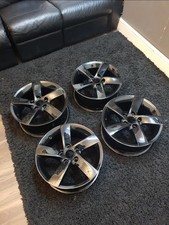 4x GENUINE VW GOLF CADDY PASSAT TOURAN 16 INCH ALLOY WHEELS (GLOSS BLACK)