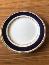 WEDGEWOOD 7.5 INCH SIDE PLATE WITH BLUE AND GOLD DESIGN