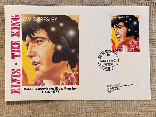 Elvis stamp envelope first - &,