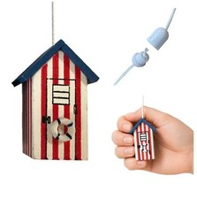 Red & White Beach Hut Light