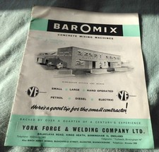 Vintage construction brochure Baromix mixers dated 1958