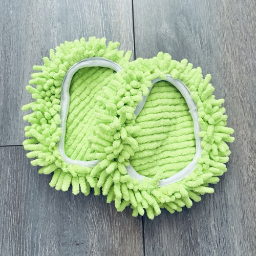 Green chenille microfibre - green,
