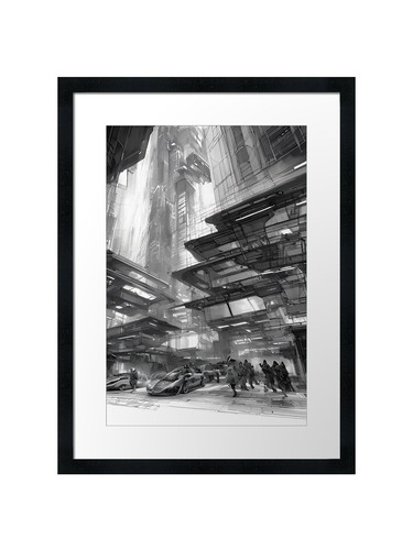 Future cityscape framed - #13,
