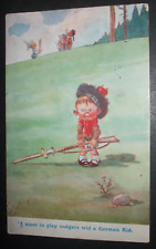WW1 Comic RIFLE BAYONET SCOT BOY KILT I WANT TO PLAY SOLDIERS WITH A GERMAN KID