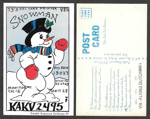 Old ham radio qsl postcard - radio,