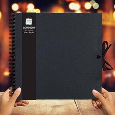 Large 40 Sheets DIY Scrapbooking Scrapbook Photo Album Hardcover Book - Black