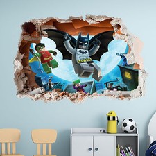 LEGO BATMAN WALL STICKER  - 3D BOYS GIRLS BEDROOM VINYL WALL ART DECAL