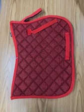 H9 Equestrian Glittery Red Pony Saddle Pad Approx 40 x 57cm - Small Mark On Side