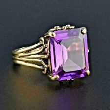 Emerald Cut Purple Amethyst