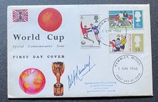 1966 World Cup FDC. Full Phosphor Set Signed by Alf Ramsey