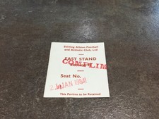 Stirling Albion v East Fife 21 January 1984 Match Ticket