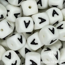 5 Pcs Alphabet Letter Silicone Jewellery Beads Food Grade Dummy Clip 12mm *UK*