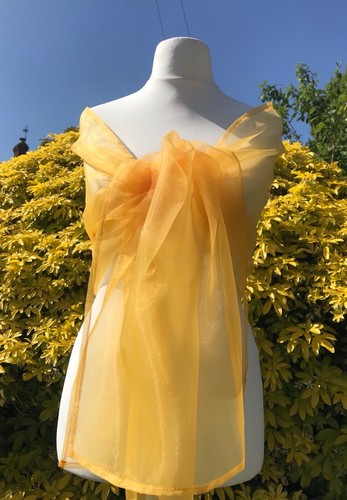 Light orange organza shawl - organza,