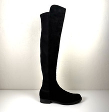 Stuart Weitzman 50/50 Over-the-Knee Boot Women's Size 7 1/2 Black Suede