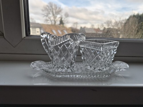 Vintage crystal glass milk jug - glass,