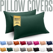 Luxury Housewife Pillow Cases 2 x Ultra Soft Plain Pair Pack Pillow Covers 50x75