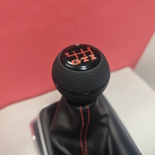 Black leather gear knob - leather,