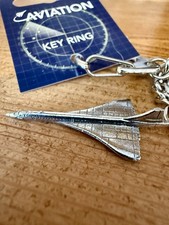Concorde Aeroplane Silver Pewter Keyring Made In The UK