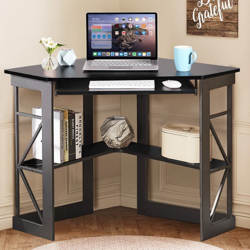 Triangle corner computer desk - computer,
