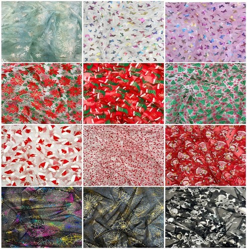 Organza patterned fabric rolls - organza,